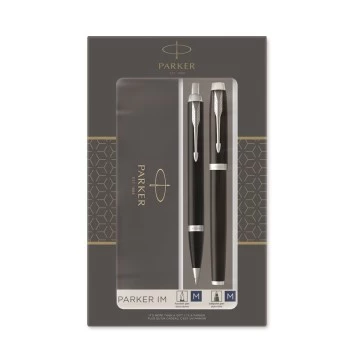 Набор: шариковая + перьевая ручки Parker IM FK321, Black СT (Перо М)