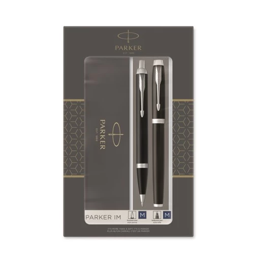 Набор: шариковая + перьевая ручки Parker IM FK321, Black СT (Перо М)